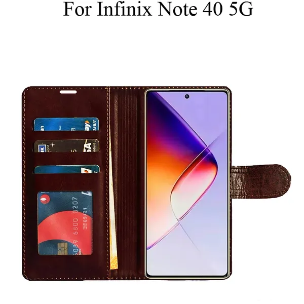 Brown_Premium_Flip_Cover_For_Infinix_Note_40_5G