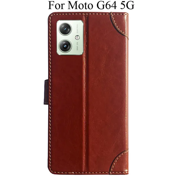 Brown_Premium_Flip_Cover_For_Moto_G64_5G