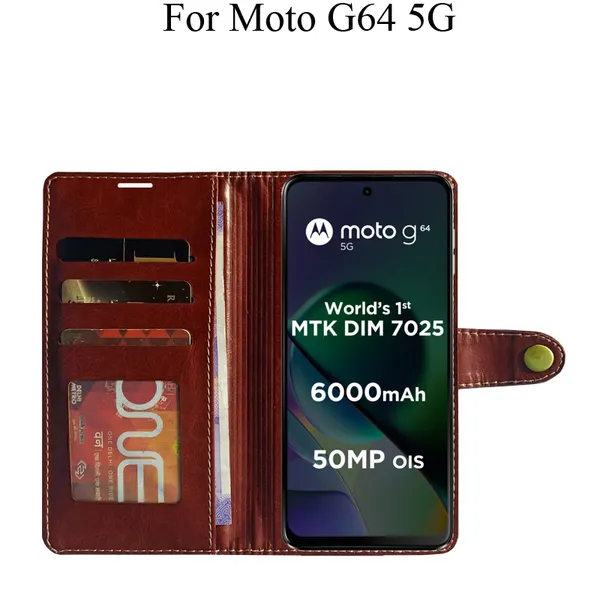 Brown_Premium_Flip_Cover_For_Moto_G64_5G