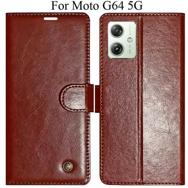 Brown_Premium_Flip_Cover_For_Moto_G64_5G