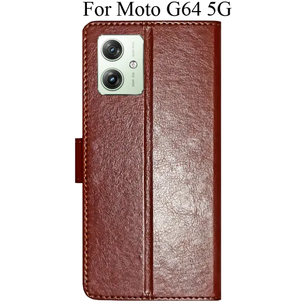 Brown_Premium_Flip_Cover_For_Moto_G64_5G