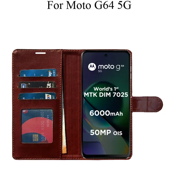 Brown_Premium_Flip_Cover_For_Moto_G64_5G