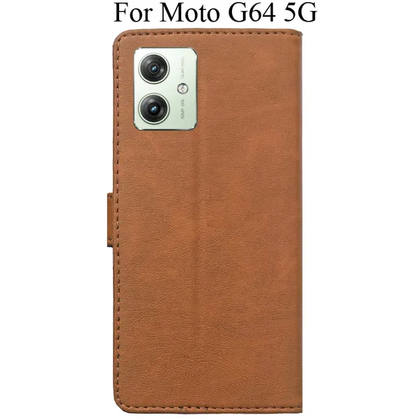 Brown_Premium_Flip_Cover_For_Moto_G64_5G
