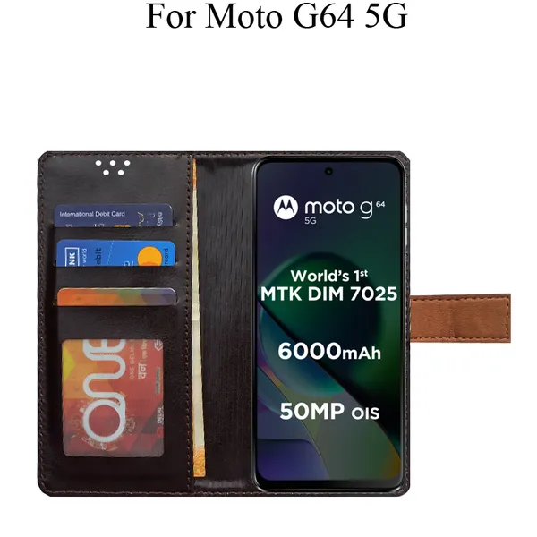 Brown_Premium_Flip_Cover_For_Moto_G64_5G
