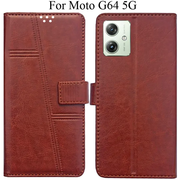 Brown_Premium_Flip_Cover_For_Moto_G64_5G