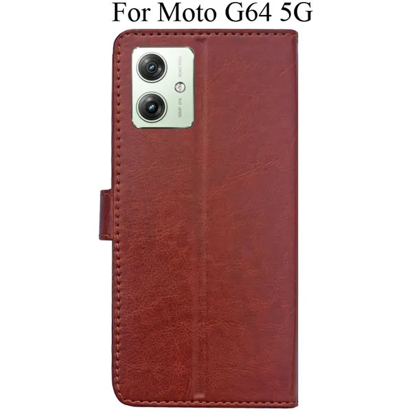 Brown_Premium_Flip_Cover_For_Moto_G64_5G