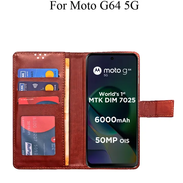 Brown_Premium_Flip_Cover_For_Moto_G64_5G