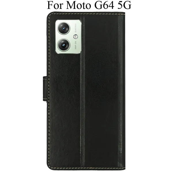 Black_Premium_Flip_Cover_For_Moto_G64_5G