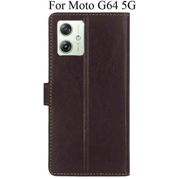 Brown_Premium_Flip_Cover_For_Moto_G64_5G