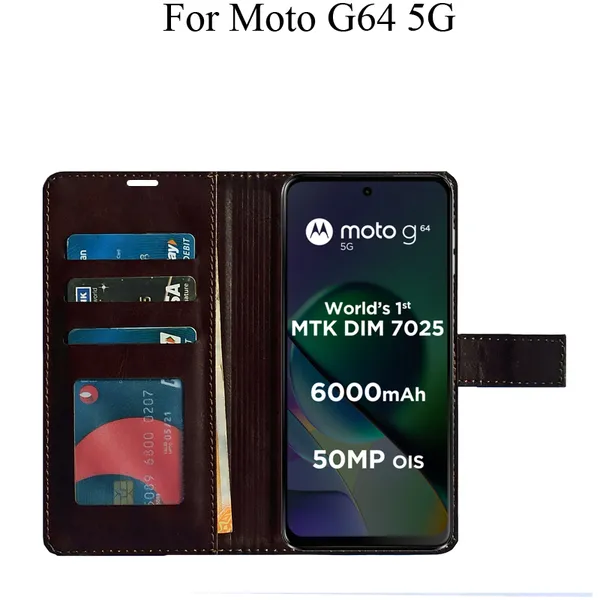 Brown_Premium_Flip_Cover_For_Moto_G64_5G