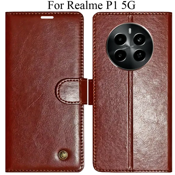 Brown_Premium_Flip_Cover_For_Realme_P1_5G
