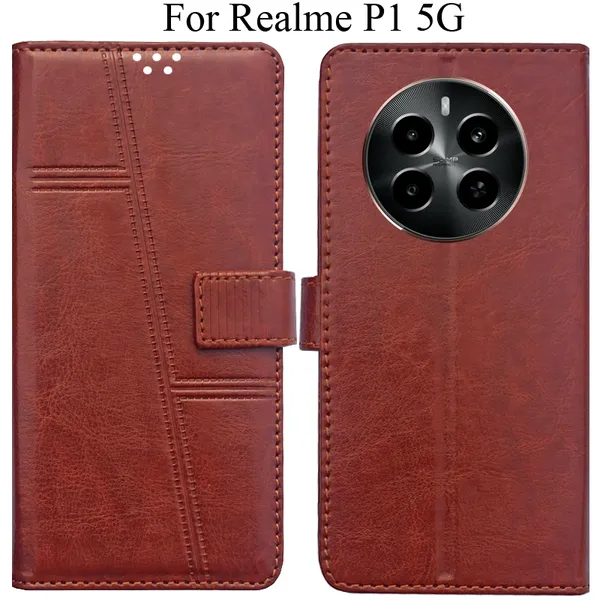 Brown_Premium_Flip_Cover_For_Realme_P1_5G