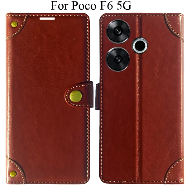 Brown_Premium_Flip_Cover_For_Poco_F6_5G