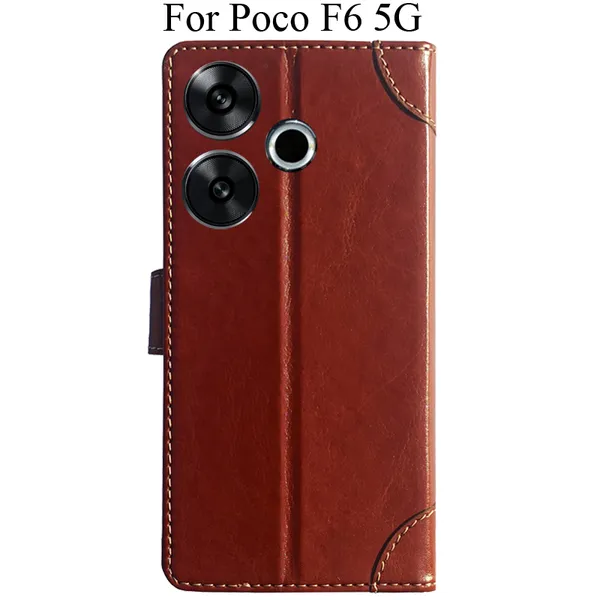 Brown_Premium_Flip_Cover_For_Poco_F6_5G
