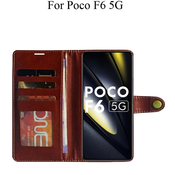 Brown_Premium_Flip_Cover_For_Poco_F6_5G