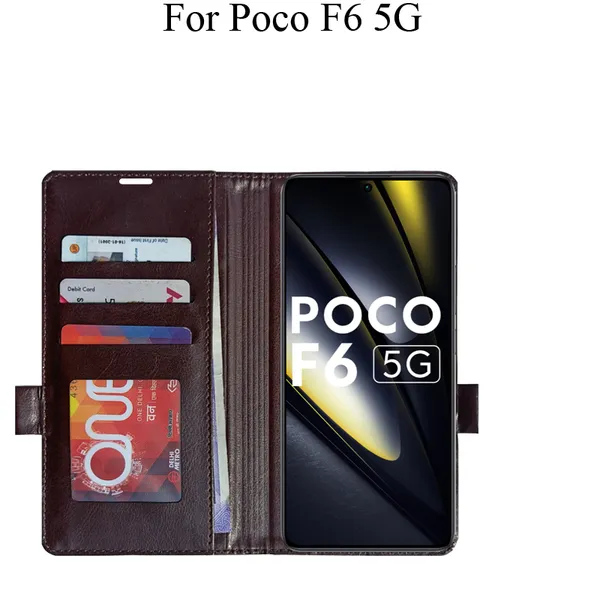 Brown_Premium_Flip_Cover_For_Poco_F6_5G