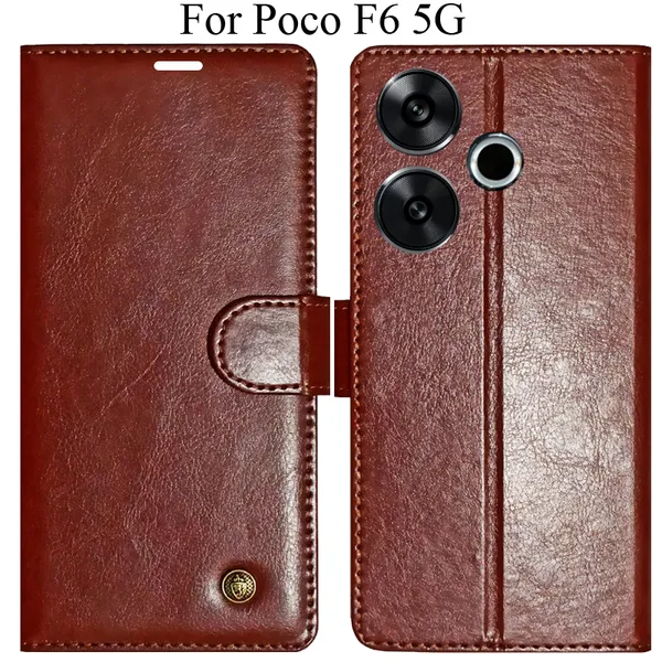 Brown_Premium_Flip_Cover_For_Poco_F6_5G