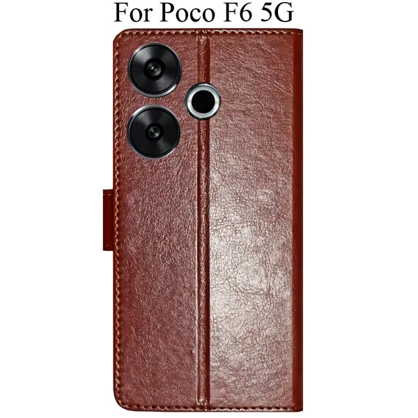 Brown_Premium_Flip_Cover_For_Poco_F6_5G