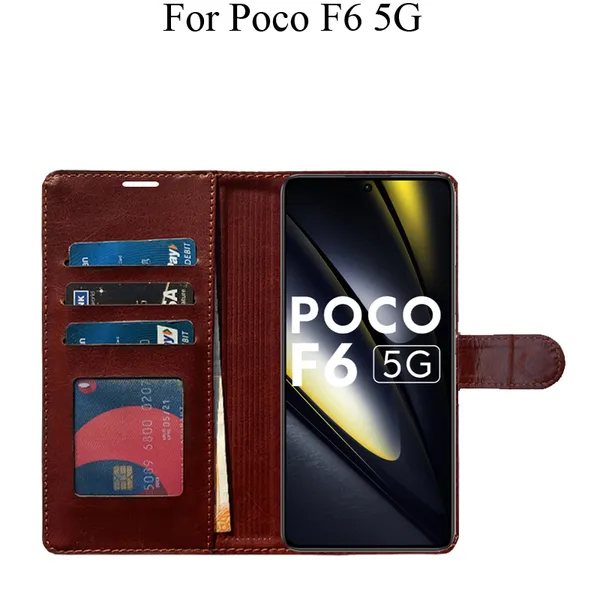 Brown_Premium_Flip_Cover_For_Poco_F6_5G