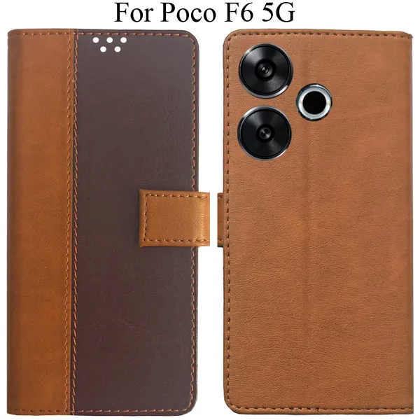 Brown_Premium_Flip_Cover_For_Poco_F6_5G