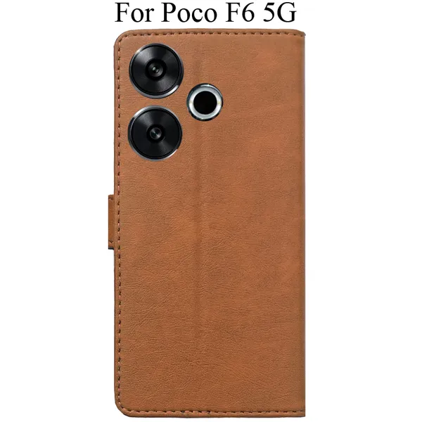 Brown_Premium_Flip_Cover_For_Poco_F6_5G