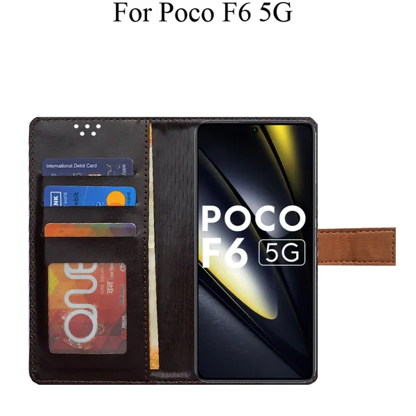 Brown_Premium_Flip_Cover_For_Poco_F6_5G
