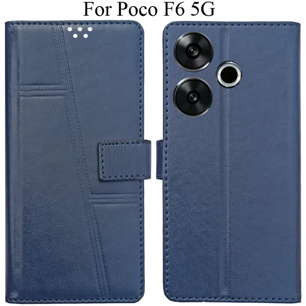 Blue_Premium_Flip_Cover_For_Poco_F6_5G