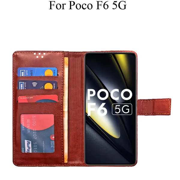 Brown_Premium_Flip_Cover_For_Poco_F6_5G
