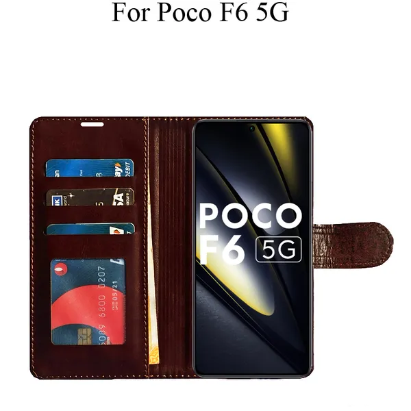 Brown_Premium_Flip_Cover_For_Poco_F6_5G