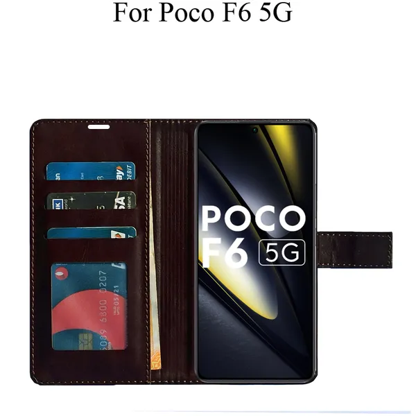 Brown_Premium_Flip_Cover_For_Poco_F6_5G