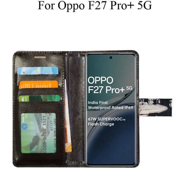 Black_Premium_Flip_Cover_For_Oppo_F27_Pro_Plus_5G,_Oppo_F27_Pro+_5G