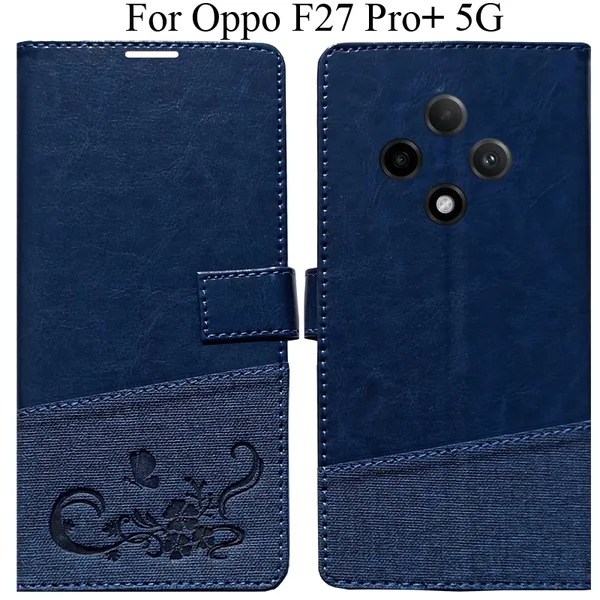 Blue_Premium_Flip_Cover_For_Oppo_F27_Pro_Plus_5G,_Oppo_F27_Pro+_5G