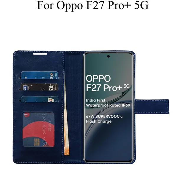 Blue_Premium_Flip_Cover_For_Oppo_F27_Pro_Plus_5G,_Oppo_F27_Pro+_5G