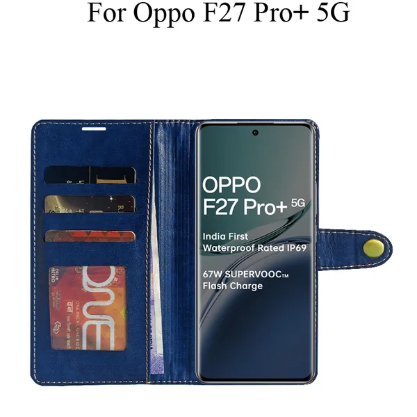 Blue_Premium_Flip_Cover_For_Oppo_F27_Pro_Plus_5G,_Oppo_F27_Pro+_5G