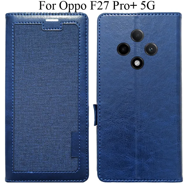 Blue_Premium_Flip_Cover_For_Oppo_F27_Pro_Plus_5G,_Oppo_F27_Pro+_5G