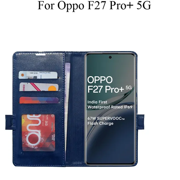Blue_Premium_Flip_Cover_For_Oppo_F27_Pro_Plus_5G,_Oppo_F27_Pro+_5G