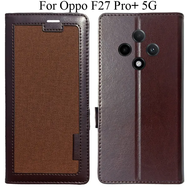 Brown_Premium_Flip_Cover_For_Oppo_F27_Pro_Plus_5G,_Oppo_F27_Pro+_5G
