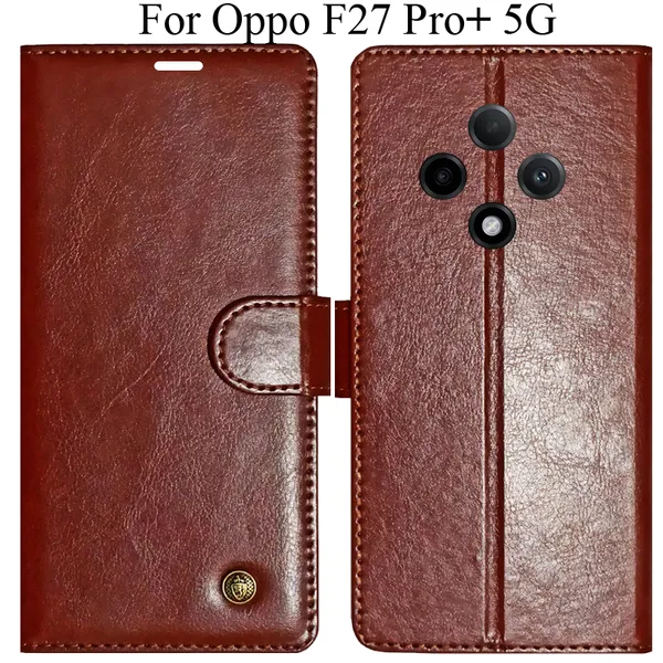 Brown_Premium_Flip_Cover_For_Oppo_F27_Pro_Plus_5G,_Oppo_F27_Pro+_5G