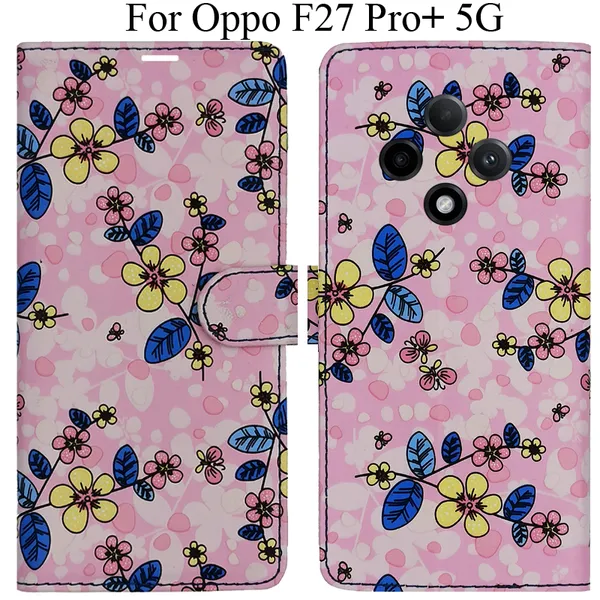 Pink_Premium_Flip_Cover_For_Oppo_F27_Pro_Plus_5G,_Oppo_F27_Pro+_5G