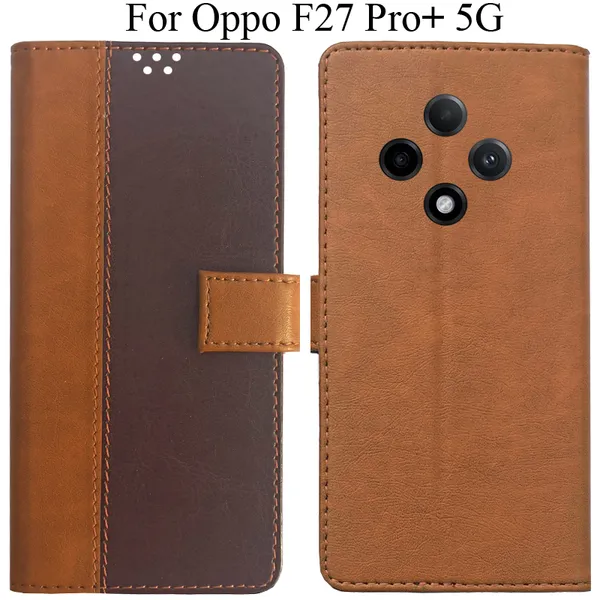Brown_Premium_Flip_Cover_For_Oppo_F27_Pro_Plus_5G,_Oppo_F27_Pro+_5G