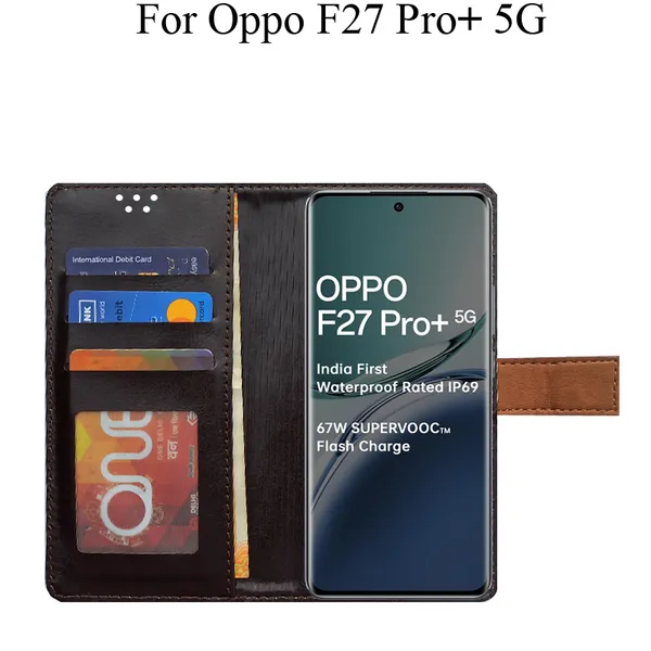 Brown_Premium_Flip_Cover_For_Oppo_F27_Pro_Plus_5G,_Oppo_F27_Pro+_5G