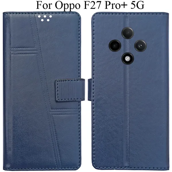 Blue_Premium_Flip_Cover_For_Oppo_F27_Pro_Plus_5G,_Oppo_F27_Pro+_5G