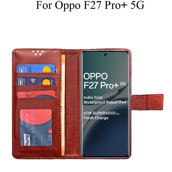 Brown_Premium_Flip_Cover_For_Oppo_F27_Pro_Plus_5G,_Oppo_F27_Pro+_5G