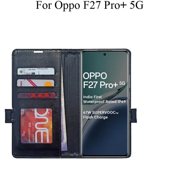 Black_Premium_Flip_Cover_For_Oppo_F27_Pro_Plus_5G,_Oppo_F27_Pro+_5G
