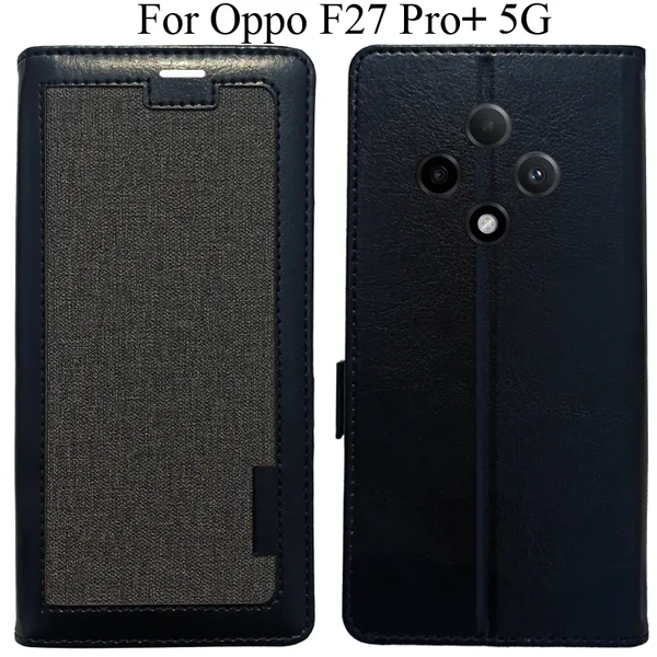 Black_Premium_Flip_Cover_For_Oppo_F27_Pro_Plus_5G,_Oppo_F27_Pro+_5G