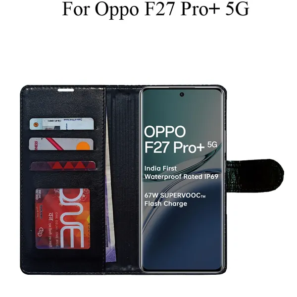 Black_Premium_Flip_Cover_For_Oppo_F27_Pro_Plus_5G,_Oppo_F27_Pro+_5G
