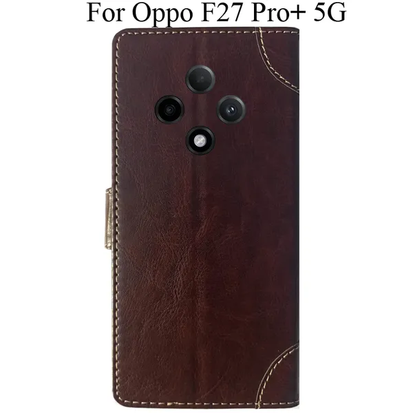 Beige_Premium_Flip_Cover_For_Oppo_F27_Pro_Plus_5G,_Oppo_F27_Pro+_5G