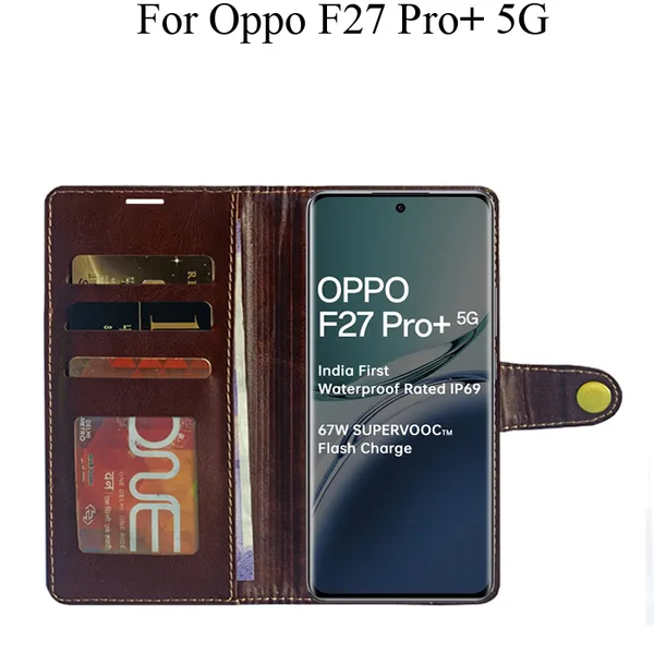 Beige_Premium_Flip_Cover_For_Oppo_F27_Pro_Plus_5G,_Oppo_F27_Pro+_5G