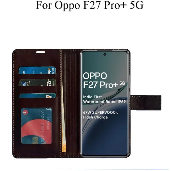 Brown_Premium_Flip_Cover_For_Oppo_F27_Pro_Plus_5G,_Oppo_F27_Pro+_5G