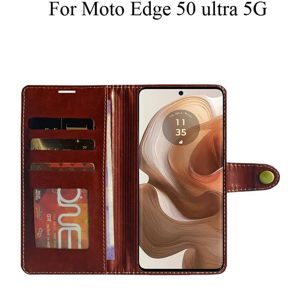 Brown_Premium_Flip_Cover_For_Moto_Edge_50_Ultra_5G